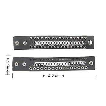 YWMAN 2 PCS Punk Leather Cuff Bracelet - Retro Rock Rivet